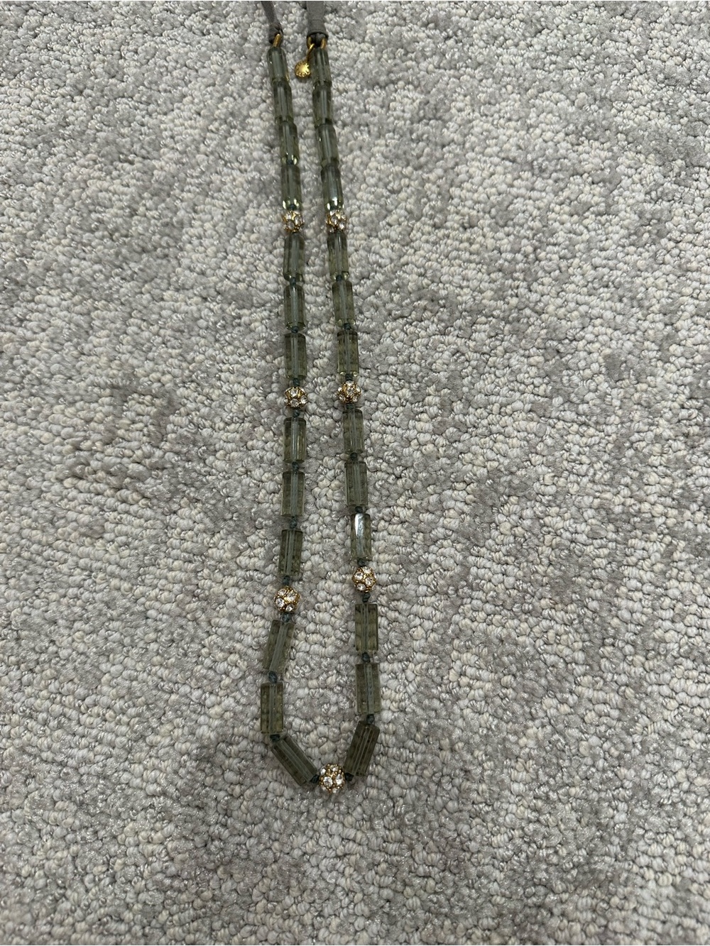 J. Crew Gray Beaded Necklace with Gold Accents
